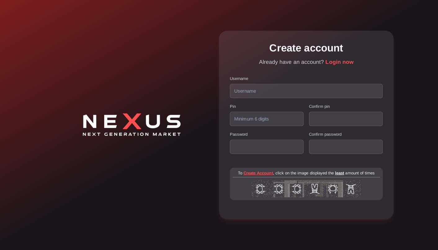 Nexus Market account registration and PGP setup